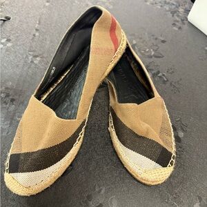 Burberry Tan and Black Espadrilles